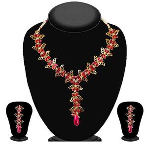 Juego de collar de gota de piedra Soha Vintage Pink Kundan con baño de oro de 18 quilates para regalo con diamantes y perlas - Product Image 1