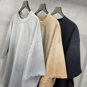 T-shirt oversize en coton 100% personnalisé, lavage à l'acide, poids lourd, délavé au soleil, effet vieilli, vintage, pour homme - Product Image 1