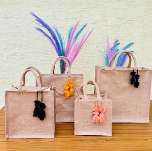 Bolsas de Regalo de Yute 100% Natural de Alta Calidad, Ecológicas y Económicas con Diseño de Dibujos Animados, Material de Yute Natural Personalizable - Product Image 5