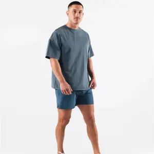 2024 keluaran baru grosir cetak kustom Logo pria polos Polyester Spandex olahraga kaus Fitness kasual T Shirt untuk pria