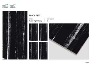 Azulejos de Porcelana con Acabado Super Negro de Alto Brillo, 600x1200 mm, Solución Elegante para Pisos de Interiores de Lujo - Product Image 5