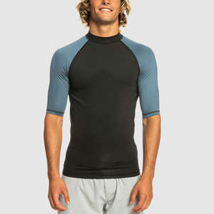 High Quality <b>Mens</b> Short Sleeve Compression Rash Guard Breathable Nylon for MMA Training - Product Image 6