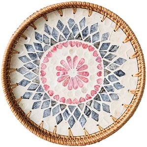 New Designs Round Serving <b>Tray</b> Natural Bamboo and Rattan Woven <b>Tray</b> for Home Coffee Table Available at Best Price - Product Image 1