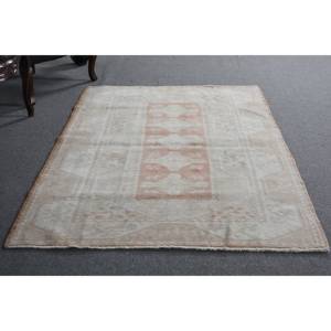 Alfombra turca Vintage de 4x6 y 8 pies, Beige, rosa, área grande de lana, látex clásico, Patchwork Rectangular para adolescentes, alfombra para habitación de pasillo - Product Image 5