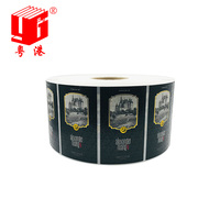 Autocollants personnalisés imperméables noirs pour bouteilles de vin, étiquettes d'emballage personnalisées GH-printing