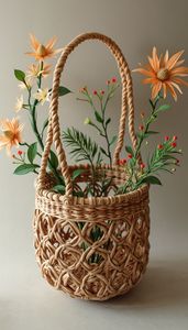Nature Luxe Verda Handwoven Seagrass Vase Elegant Floral Arrangements Bloom Design Wood Bamboo Material Handwoven Rattan - Product Image 5