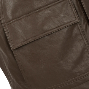 Chaqueta de Cuero para Hombre, Precio al por Mayor, Modelo 2026, Tinte Liso, Estilo Casual, 100% Cuero Vacuno Genuino, Cierre de Cremallera, Transpirable - Product Image 4