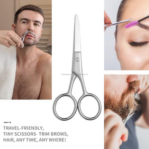 Mini Stainless Steel Curved Round Tip Grooming Eyebrow Eyelash Nose Hair Beard Trimming Scissors <b>Makeup</b> Beauty <b>Tool</b> Custom Color - Product Image 6