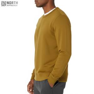 En blanco francés Terry Fleece personalizado cuello redondo Oversize Drop Shoulder lujo 100% algodón pulóver Streetwear Casual hombres sudadera - Product Image 5