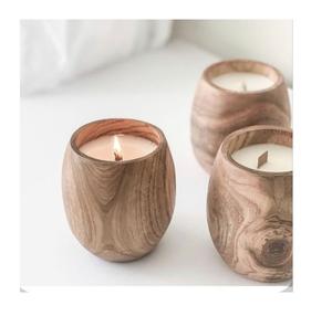 ขวดเทียนไม้มะม่วงรูปไข่คุณภาพสูงไม้ธรรมชาติขัดโต๊ะเทียนบนเรือ - Product Image 6