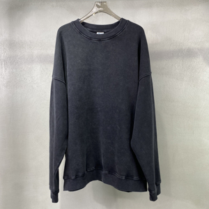 Logo personnalisé Sweat-shirt à col rond en coton de haute qualité lavé à l'acide Sweat-shirt à manches longues vierge pour hommes - Product Image 4