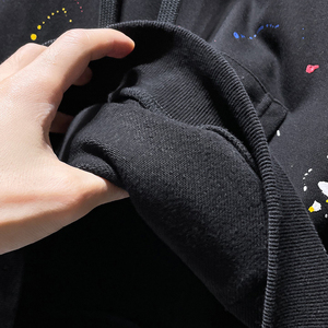 Sweats à capuche à paillettes avec logo personnalisé Blank100 % sweat à capuche en coton délavé à l'acide unisexe tissu éponge personnalisé Baggy pour hommes fabricant - Product Image 6