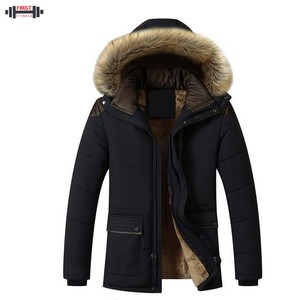 2025 Winter Men's Plus Size Puffer <b>Jacket</b> <b>Canvas</b> Stand Collar Front Pocket Custom Color & Design Outdoor - Product Image 3