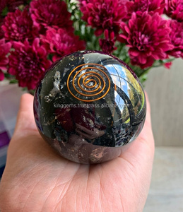 Esfera de piedra de orgón de turmalina negra tallada BOLA DE Reiki curativa de energía semipreciosa para decoración del hogar Feng Shui amor piedra preciosa - Product Image 2
