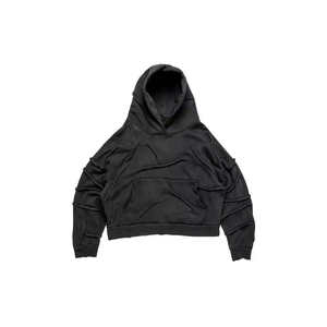 OEM personalizado de calidad superior de los hombres de algodón desgastado Jersey sudaderas con capucha de moda Vintage ropa de invierno con pintado a mano térmico bajo MOQ - Product Image 6