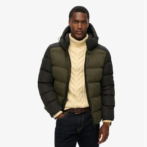 Veste matelassée à capuche personnalisée de haute qualité pour hommes hiver chaud léger manteau alternatif en duvet matelassé veste à bulles avec fermeture éclair - Product Image 3