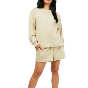 ชุดวินเทจใหม่ โลโก้ยาว สไตล์ลำลอง โอเวอร์ไซส์ สำหรับผู้หญิง ชุดสองชิ้น ผ้าฟลีซ สีพื้น เป็นมิตรกับสิ่งแวดล้อม ระบายอากาศได้ดี ผลิตโดย HAIDIII SPORTS 2026 - Product Image 1