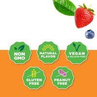 Gummies de glucose aromatisées aux fruits sans gluten, véganes et sans gélatine, pour adultes, stimulant d'énergie, marque privée, logo personnalisé, 45 portions