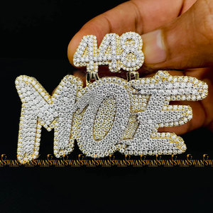 Unisex 10K oro amarillo Moissanite diamantes colgante y encanto increíble estilo Hip Hop totalmente helado VVS claridad regalo para todas las ocasiones - Product Image 5
