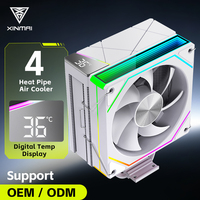 Refroidisseur d'air numérique blanc XINMAI pour CPU, 4 caloducs, ventilateur ARGB PWM 120 mm, affichage de la température pour PC de jeu AM5 LGA1851