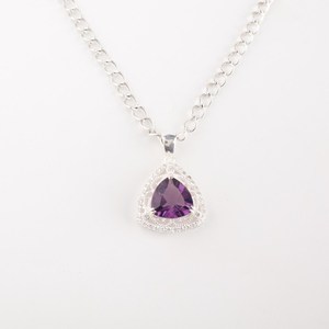 Pendentif en améthyste en forme de poire, plaqué or 18 carats, argent sterling, mode, certifié IGI, pierre de naissance de février, bijoux en pierres précieuses faits à la main - Product Image 1