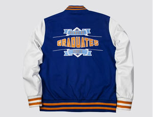 100% vestes universitaires brodées pour hommes de haute qualité avec manches en cuir col montant et motif de lettres pour l'hiver - Product Image 2