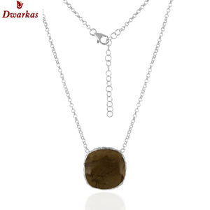 Collier en argent sterling 925 de haute qualité avec pierre doublette verte mousse classique, bijoux de fête tendance pour femmes - Product Image 1