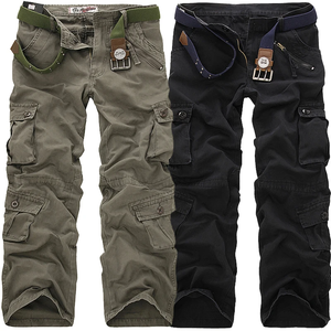 Pantalones cargo antiarrugas teñidos lisos con logotipo personalizado para hombre, pantalones tácticos de hombre con 6 bolsillos de algodón 100 por ciento - Product Image 2