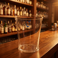 Seau à glace pour champagne transparent avec lumières LED pour restaurant et mariage, approvisionnement en gros, personnalisation OEM