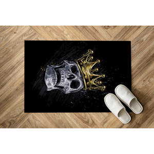 Tapis imprimé Skull King - Moderne, doux, noir, design 3D, tapis en velours - Product Image 5