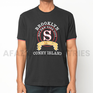 Nueva camiseta personalizada de algodón 100% para hombre elegante/de gran tamaño/atractiva bordada personalizada - Product Image 3