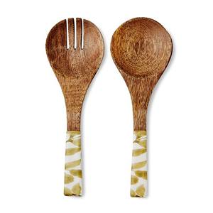 Juego de Utensilios para Servir Ensaladas, Madera Natural, Pequeños, Sostenibles, Hechos a Mano, con 2 Espátulas, Aptos para Congelador - Product Image 6