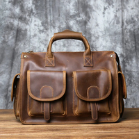 Sac messager léger en cuir véritable vintage pour MacBook Pro 13/14/15/16 pouces, design bandoulière professionnel