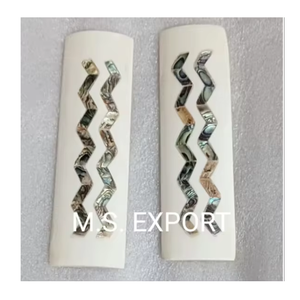 Mango de cuchillo estilo amor elegante ecológico, hueso de camello pulido, marfil con diseño de abulón, artesanías naturales - Product Image 1