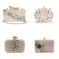 Sac de soirée bohème de luxe pour femme en résine KUNDAN, neuf, vente en gros directe d'usine, grand espace portable, brillant, style royal