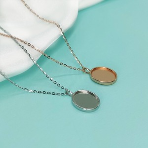 Collar ovalado de Plata de Ley 925 de alta calidad, ajuste de recuerdo, cenizas de leche materna, joyería de resina para el cabello, componente colgante DIY en blanco - Product Image 4