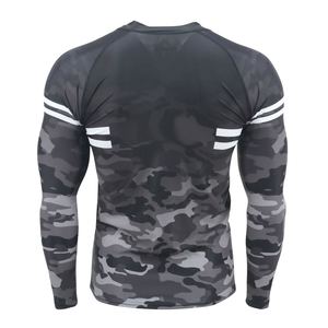 Hombres 3D Textura Rash Guard Compresión Camisa Secado rápido Fitness Ropa MMA Moda Rash Guard Etiqueta personalizada Opción - Product Image 2