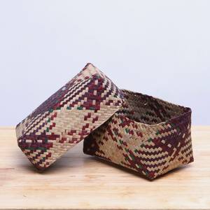 ตะกร้าสานจากหญ้าทะเลสานแบบไม่ซ้ำใครกล่องของขวัญหัตถกรรมรอมฎอนเป็นมิตรกับสิ่งแวดล้อม - Product Image 3