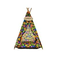Eenvoudig te monteren, wasbare 40cm zilver & ecru dubbele katten- en hondenbedtent voor binnencomfort