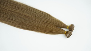 Trame plate droite de haute qualité cheveux russes extensions de cheveux humains vierges couleur 6 tendance chaude lisse soyeux avec une structure solide - Product Image 5