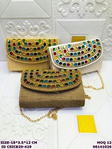 Sophisticated Elegant Classic Satin Evening Bags for Ladies with Beaded <b>Clutch</b> Purse Cross-Body Strap for Formal Occasions - Product Image 5