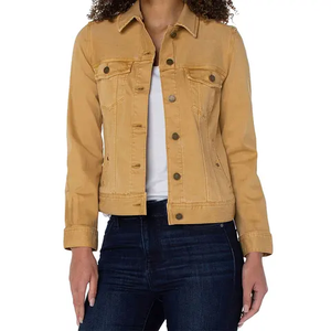 Trendy Womens <b>Lightweight</b> <b>Denim</b> Sheep Skin <b>Jacket</b> Oversized Cropped Outerwear Quilted Zipper Closure Breathable Waterproof - Product Image 2