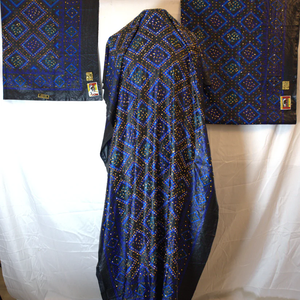 Ensemble somali baati shaash dirac luxueux non cousu en 3 pièces avec manches longues, broderie en soie et polyester - Product Image 3