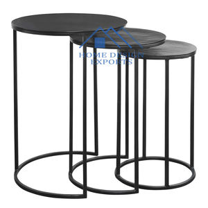 Tables de boisson de café de nidification modernes de finition noire pour des hôtels et des restaurants 2024 nouvelles tables à boire de barre en aluminium en métal de conception - Product Image 2