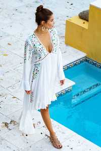 Venta caliente de la fábrica de moda personalización bordado vestido largo gitano Folk tradicional vestido Maxi - Product Image 6