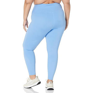 Femmes taille haute Nylon Spandex respirant écologique Yoga Leggings ensemble Sexy Plaid Gym costume sans couture élastique taille fermeture - Product Image 5