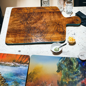 Tabla de cortar cuadrada de madera de Acacia hecha a mano ecológica de primera calidad, utensilios de cocina para pan y otros usos de cocina - Product Image 1