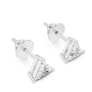 Pendientes de Oro Amarillo de 14K con Diamantes Triangulares Cultivados en Laboratorio | Pendientes de uso diario |   Diamante Cultivado Nuevo - Product Image 2