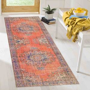 Alfombra con Estampado de Medallón - Diseño Turco Bohemio Vibrante para Interiores y Exteriores, Alfombra de Chenilla - Product Image 5