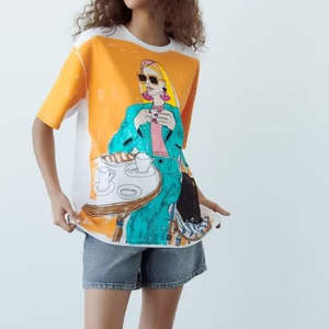 เสื้อยืดคอกลมถักสำหรับผู้หญิงผ้าคอตตอน100% คอกลมผ้าคอตตอนไซส์พิเศษแห้งเร็วไม่ยับสำหรับฤดูร้อน - Product Image 6